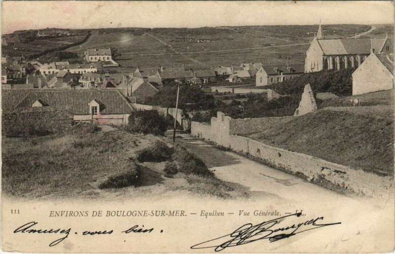 Carte postale ancienne Equihen - Vue générale