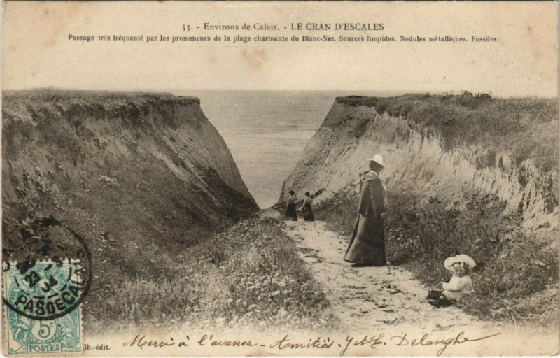 Carte postale ancienne Environs de Calais - Le Cran d'Escalles à Calais