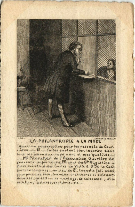 Carte postale ancienne La Philantropie a la Mode