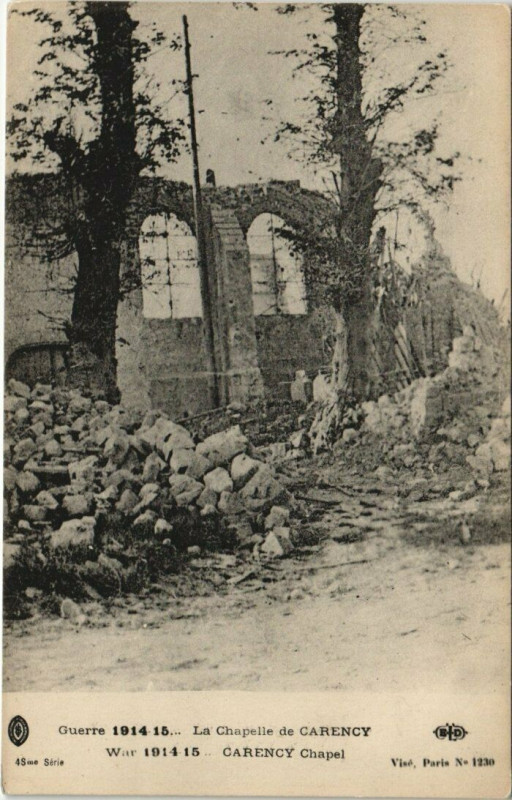 Carte postale ancienne La Chapelle de Carency à Carency