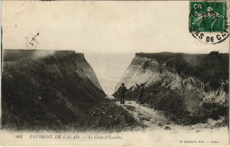 Carte postale ancienne Environs de Calais - Le Cran d'Escalles à Calais