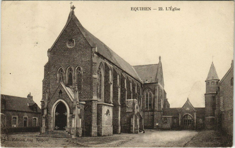 Carte postale ancienne Equihen - L'Eglise