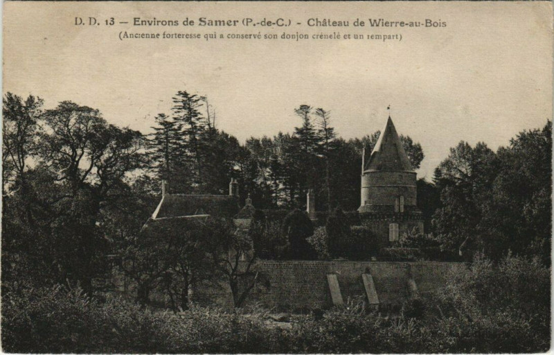Carte postale ancienne Environs de Samer - Chateau de Wierre au Bois à Samer