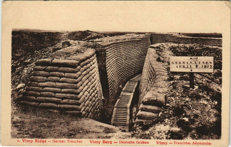 Carte postale ancienne Vimy - Tranchées Allemandes à Vimy