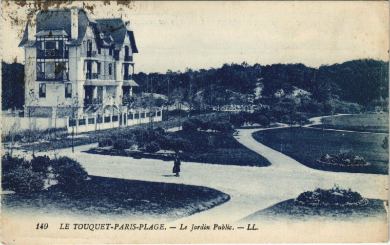 Carte postale ancienne Le Touquet - Le Jardin Public