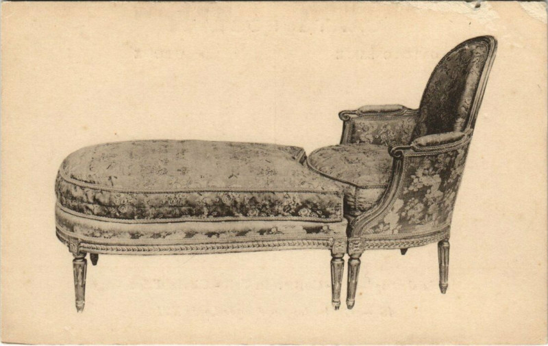 Carte postale ancienne Musée de Saint-Omer - Chaise longue époque Louis Xvi à Saint-Omer