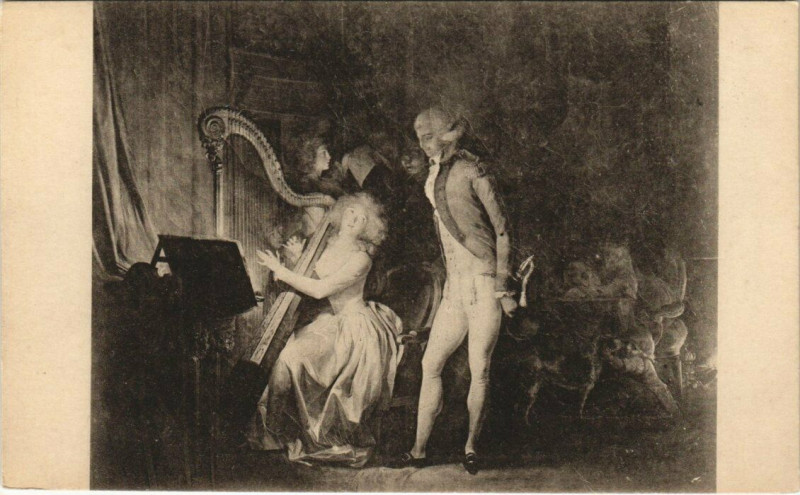 Carte postale ancienne Musée de Saint-Omer - L.L. Boilly-Le concert improvisé à Saint-Omer