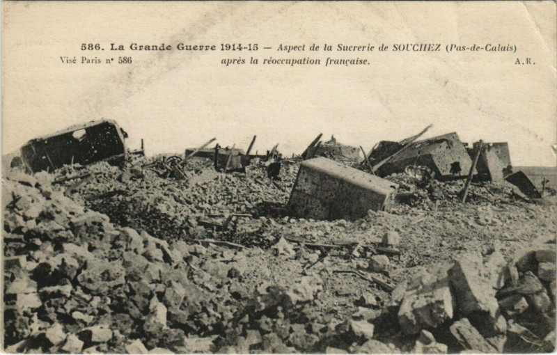 Carte postale ancienne Aspect de la Sucrerie de Souchez à Souchez