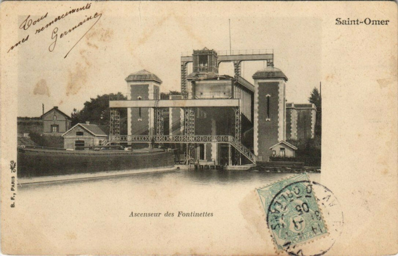 Carte postale ancienne Saint-Omer - Ascenseur des Fontinettes à Saint-Omer