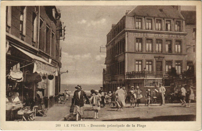Carte postale ancienne Le Portel - Descente principale de la Plage au Portel