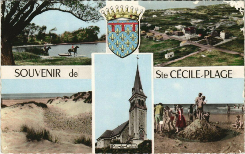 Carte postale ancienne Souvenir de Sainte-Cécile Plage