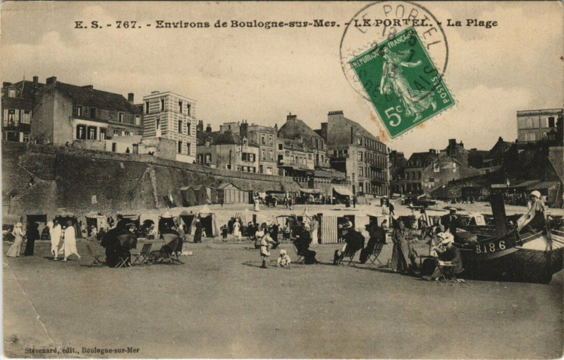 Carte postale ancienne Le Portel - La Plage au Portel