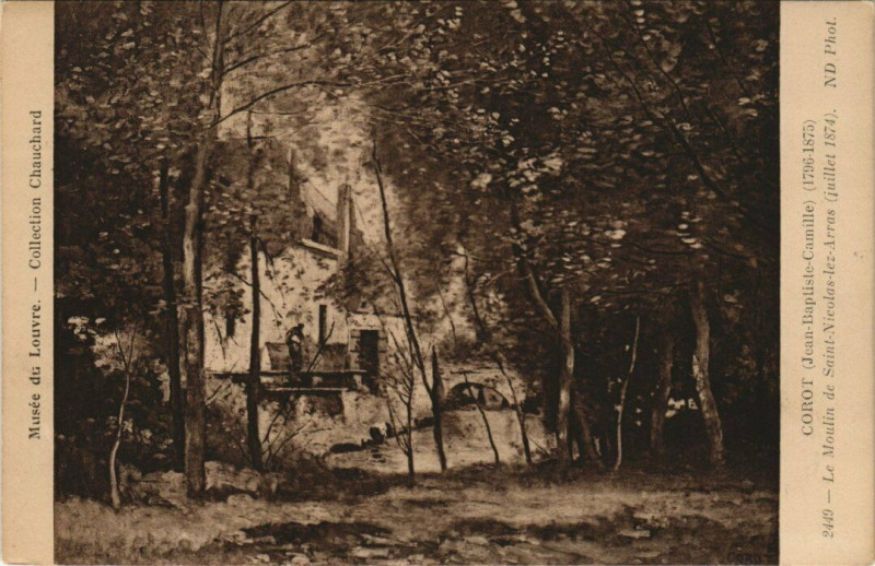 Carte postale ancienne Corot - Le Moulin de Saint-Nicolas-les-Arras à Arras