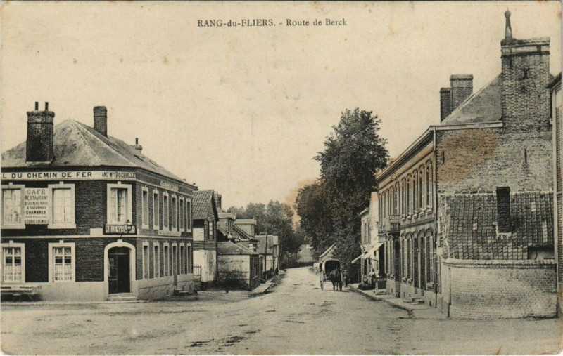 Carte postale ancienne Rang-du-Fliers - Route de Berck à Rang-du-Fliers