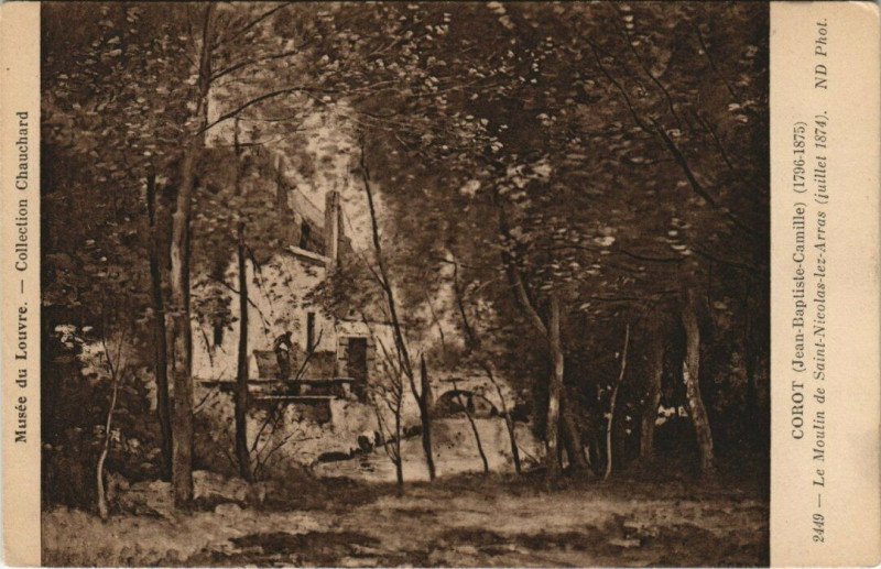Carte postale ancienne Corot - Le Moulin de Saint-Nicolas-les-Arras à Arras
