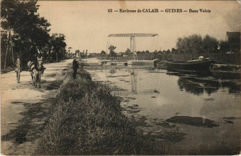 Carte postale ancienne Guines Banc Valois à Guînes