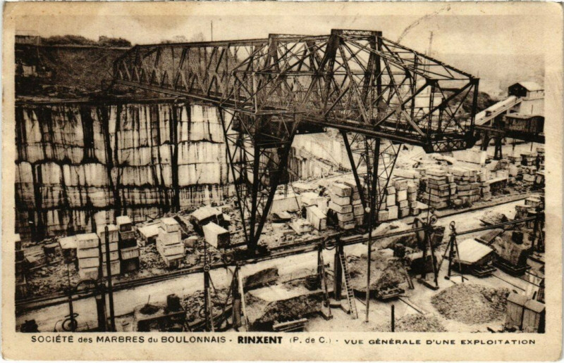 Carte postale ancienne Rinxent - Société des Marbres du Boulonnais à Rinxent