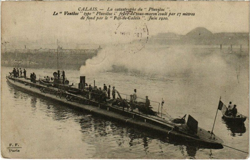 Carte postale ancienne Catastrophe - Calais - La catastrophe du Pluviose à Calais