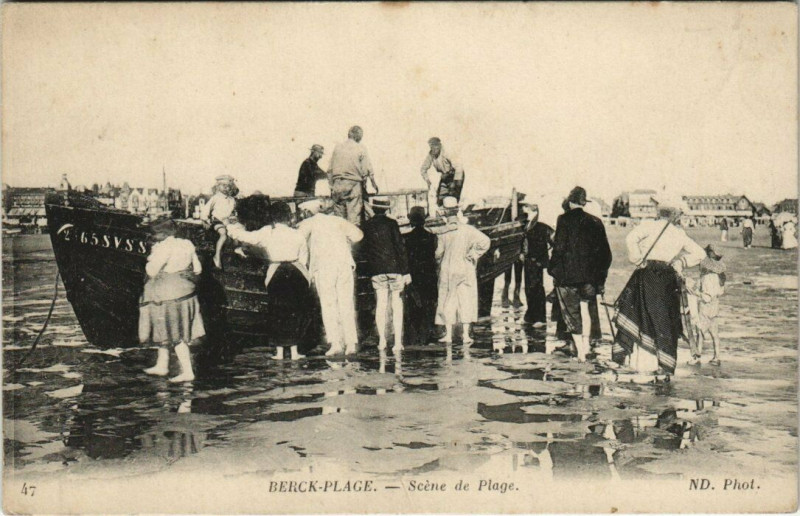 Carte postale ancienne Berck-Plage - Scene de Plage à Berck