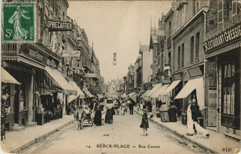 Carte postale ancienne Berck-Plage - Rue Carnot à Berck
