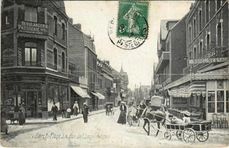 Carte postale ancienne Berck-Plage - La Rue de l'imperatrice à Berck