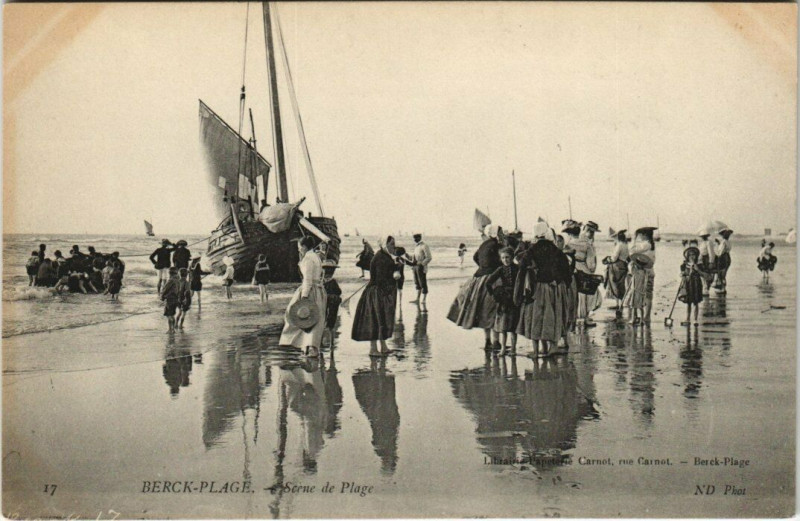 Carte postale ancienne Berck-Plage - Scene da Plage à Berck