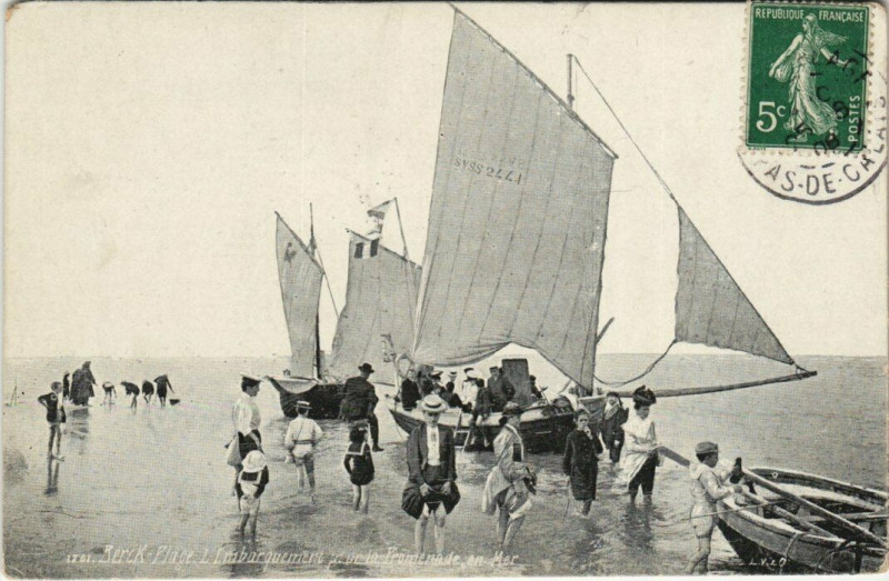 Carte postale ancienne Berck-Plage - L'Embarqument à Berck