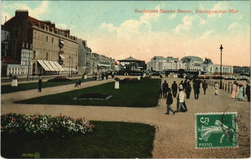 Carte postale ancienne Boulevard Sainte-Beuve Boulogne-sur-Mer à Boulogne-sur-Mer