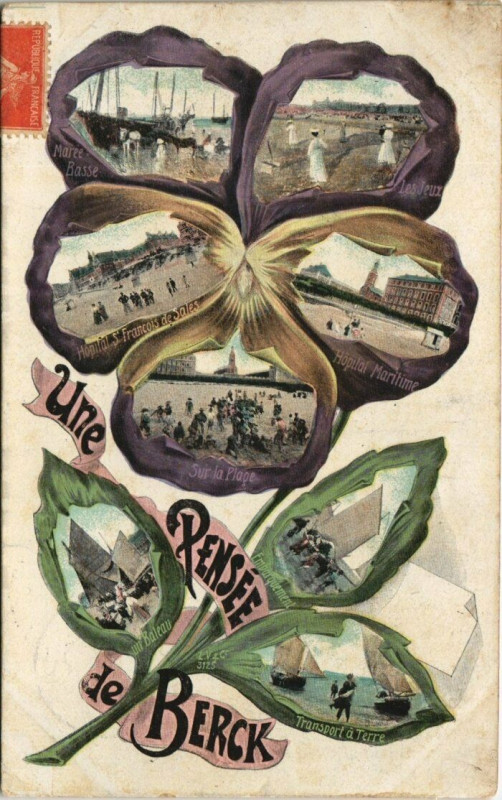 Carte postale ancienne Berck-Plage - Une Pensee de Berck à Berck