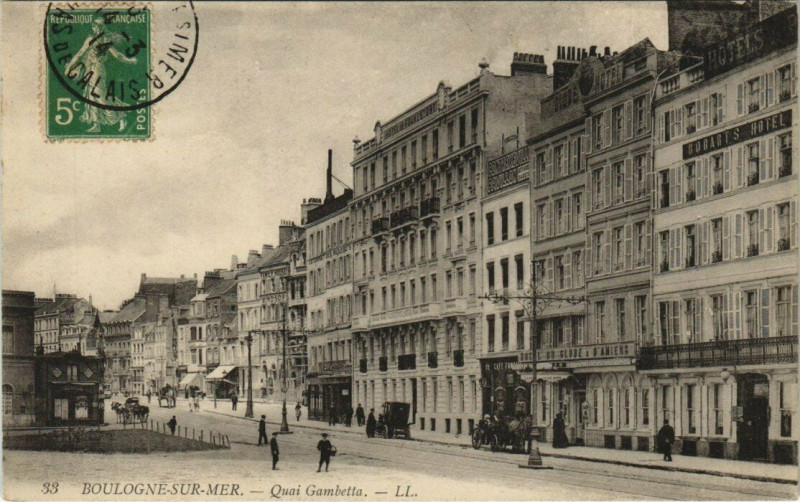 Carte postale ancienne Boulogne-sur-Mer - Quai Gambetta à Boulogne-sur-Mer