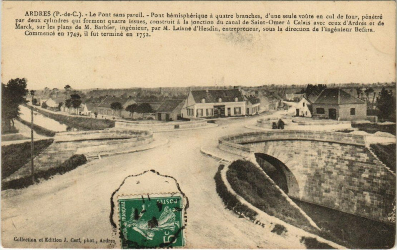 Carte postale ancienne Ardres - La Pont sans pereil à Ardres