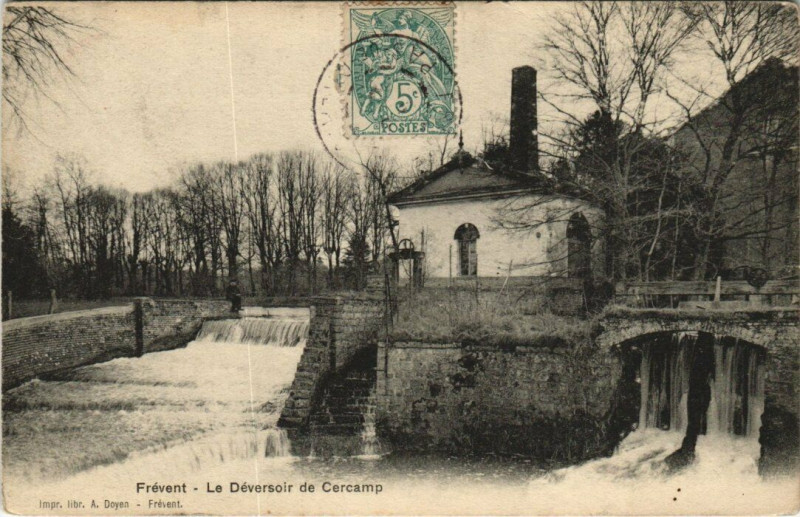 Carte postale ancienne Frevent - Le Deversoir de Cercamp à Frévent