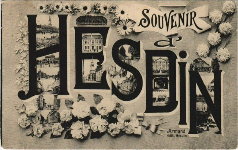 Carte postale ancienne Hesdin - Souvenir d'Hesdin à Hesdin