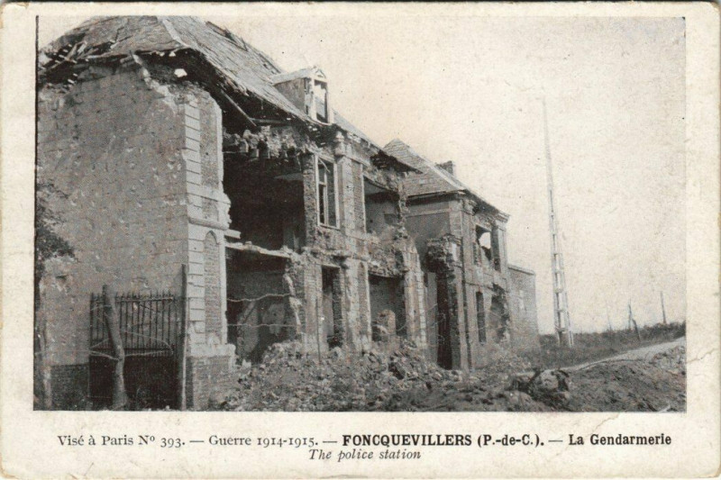 Carte postale ancienne Foncquevillers - La Gendarmerie à Foncquevillers