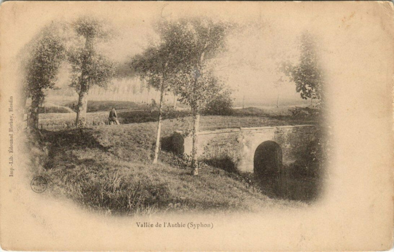 Carte postale ancienne Vallée de I Authie (Syphon)