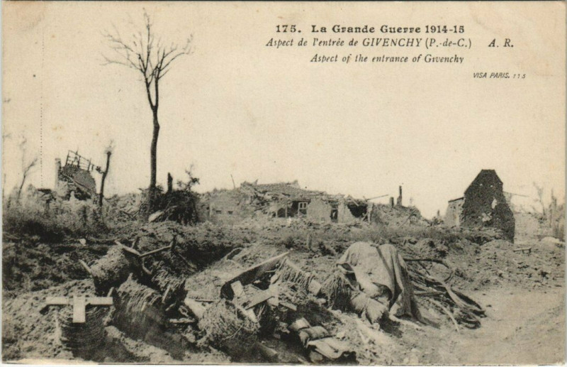 Carte postale ancienne Givenchy - Aspect de l'Entrée