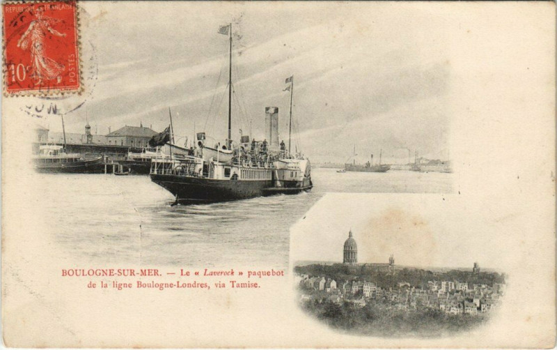 Carte postale ancienne Boulogne-sur-Mer - Le Laverock paquebot à Boulogne-sur-Mer