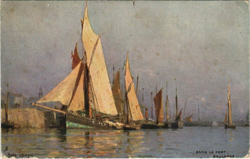 Carte postale ancienne Dans le Port Boulogne