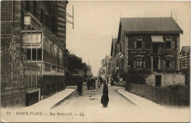 Carte postale ancienne Berck Plage-Rue Rothschild à Berck