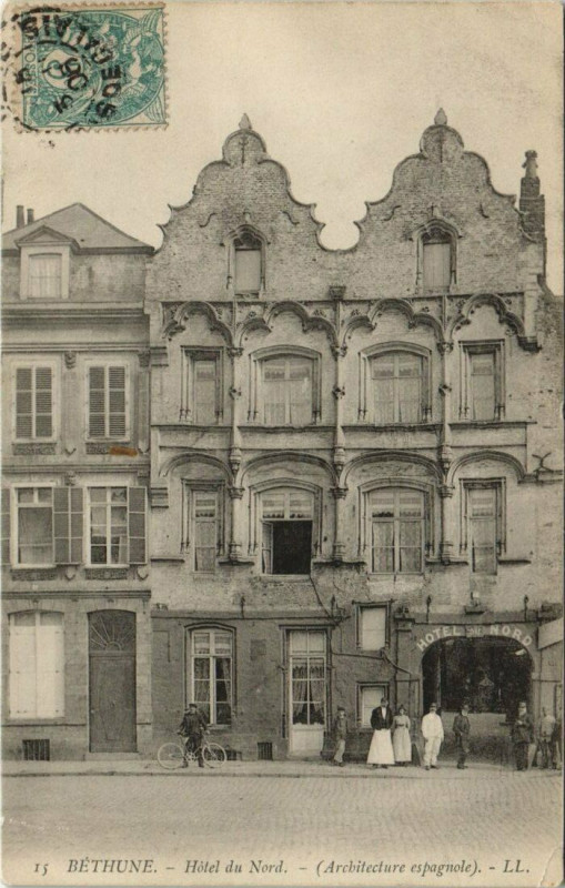 Carte postale ancienne Béthune-Hótel du Nord à Béthune