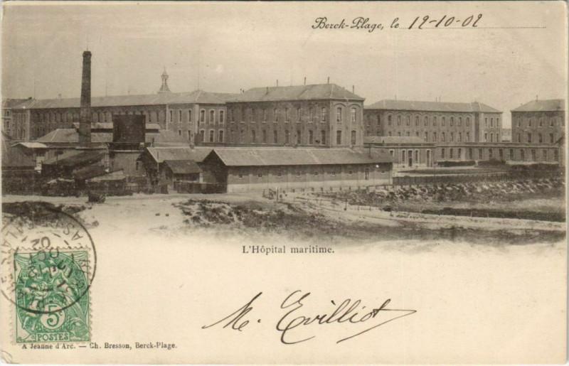 Carte postale ancienne Berck-Plage-L'Hópital maritime à Berck