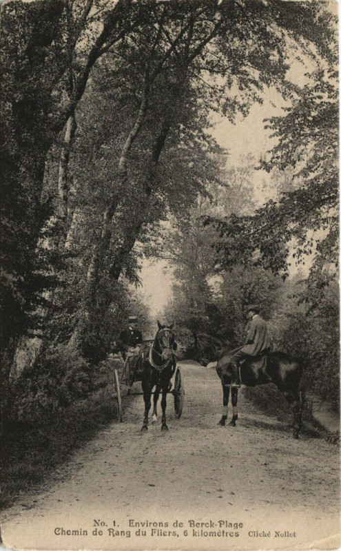 Carte postale ancienne Environs de Berck Plage-Chemin de Rang du Fliers à Berck