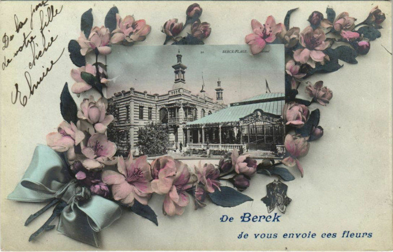 Carte postale ancienne De Berck-je vous envoie ces fleurs à Berck