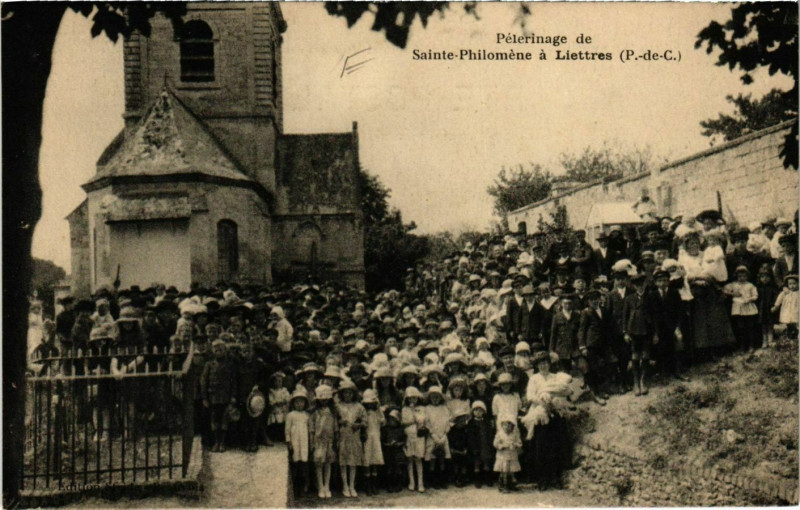 Carte postale ancienne Pelerinage de Sainte Philomene a Liettres France à Liettres