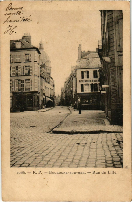 Carte postale ancienne Boulogne sur Mer- Rue de Lille France à Boulogne-sur-Mer