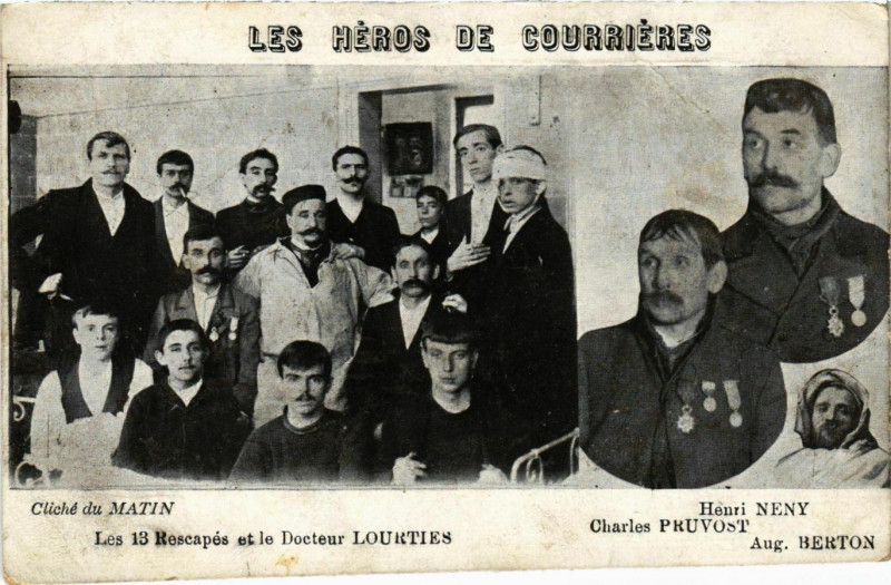 Carte postale ancienne Les Heros de Courrieres France à Courrières