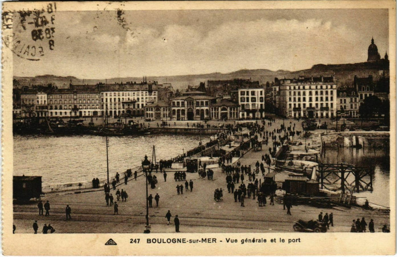 Carte postale ancienne Boulogne sur Mer- vue generale et le port France à Boulogne-sur-Mer