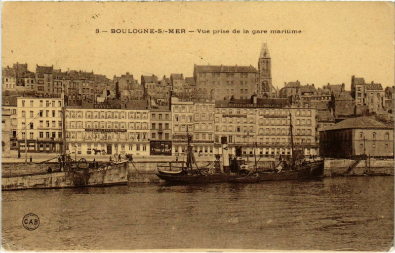 Carte postale ancienne Boulogne sur Mer- vue prise de la gare maritime France à Boulogne-sur-Mer