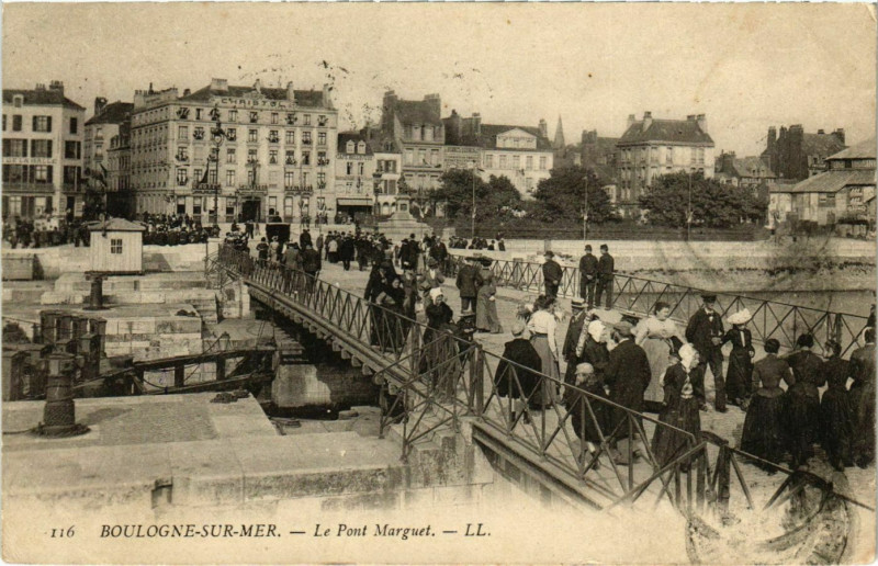 Carte postale ancienne Boulogne sur Mer- Le Pont Marguet France à Boulogne-sur-Mer