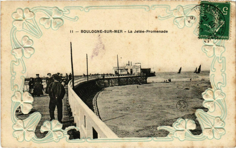 Carte postale ancienne Boulogne sur Mer- La Jetee Promenade France à Boulogne-sur-Mer